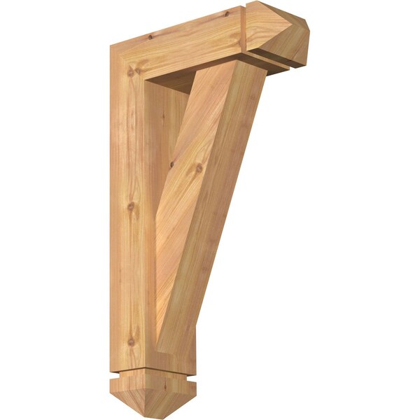 Ekena Millwork Traditional Arts and Crafts Smooth Bracket w/ Offset Brace, Western Red Cedar, 5 1/2"W x 16"D x 28"H BKT0604X16X28TRA03SWR - main